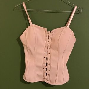 Nude faux corset